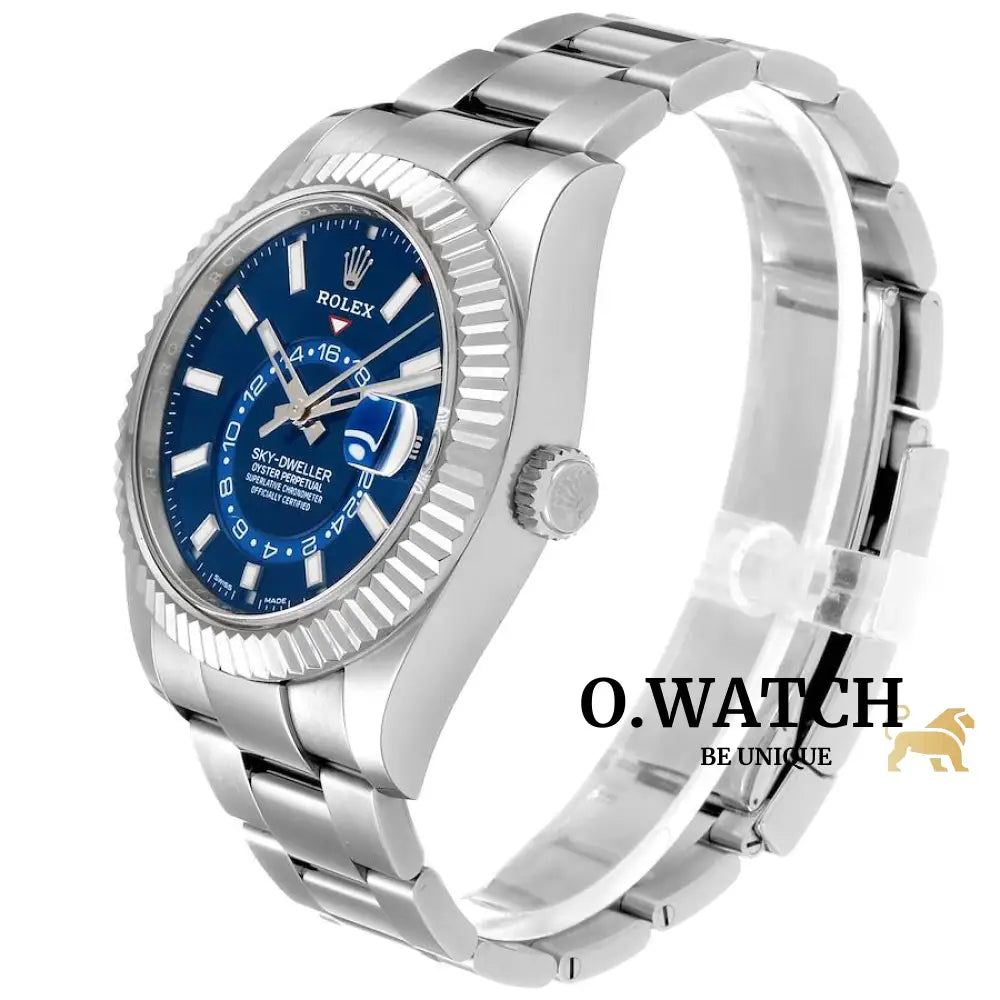 Rolex Sky-Dweller Stainless Steel Blue Index Dial 42 Mm