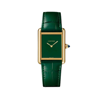 Montre Femme - Tank Louis Vert & Gold