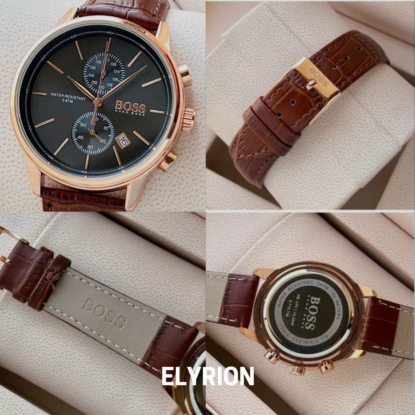 Montre Homme HB - Jet 1513281 Chronographe Marron