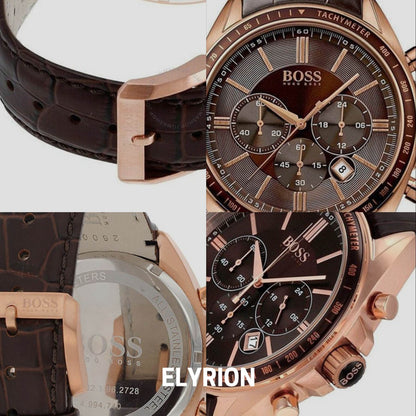 Montre Homme HB - 1513036 Chronographe en Cuir Marron