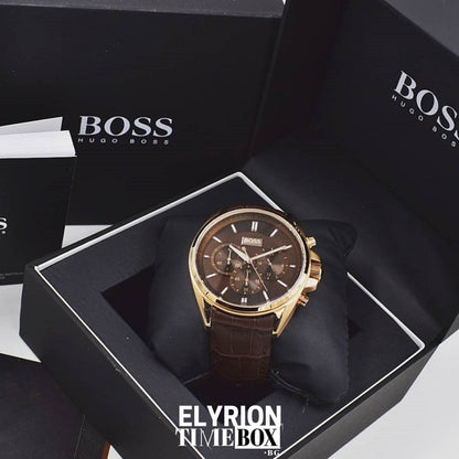 Montre Homme HB - 1513036 Chronographe en Cuir Marron