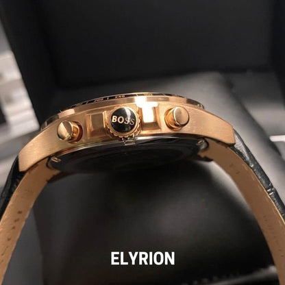 Montre Homme HB - 1513092 Chronographe en Cuir Noir