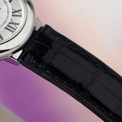 Cartier Ballon Bleu Watch White Dial Leather Strap 36mm