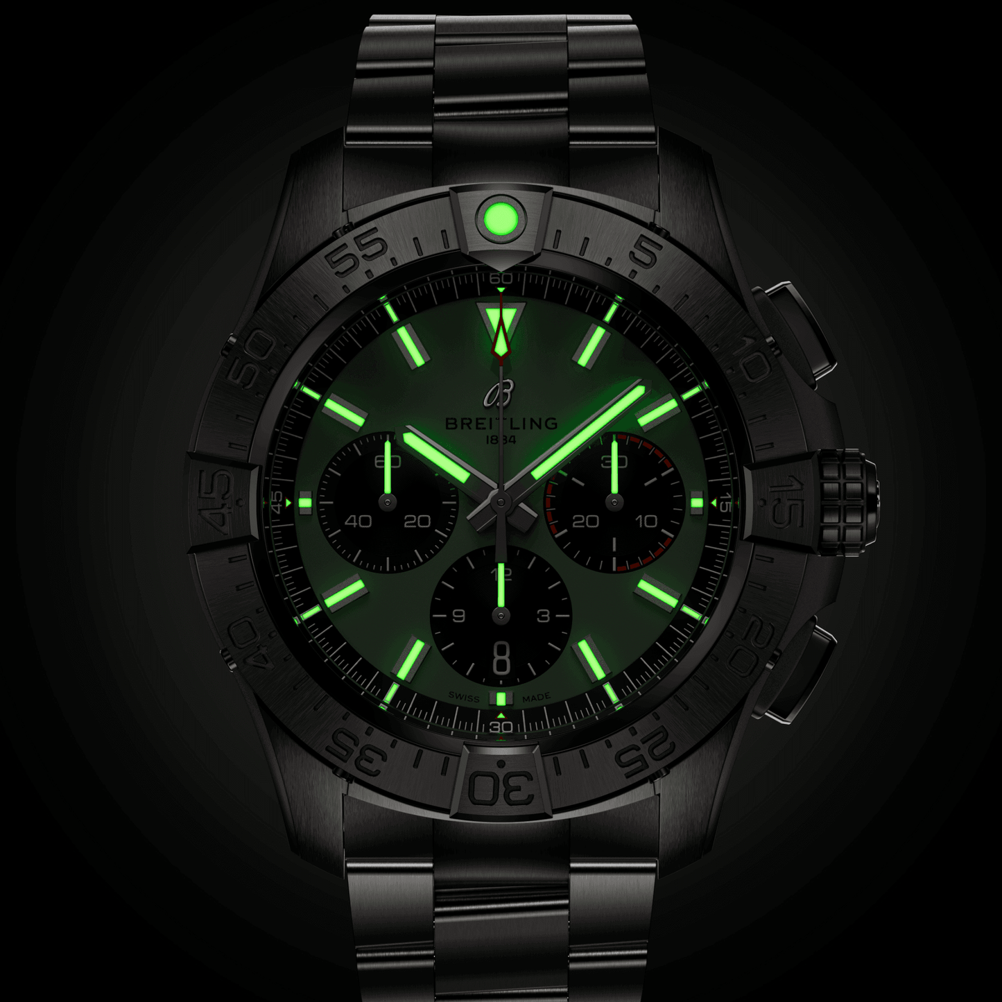Montre Breitling Avenger B01 Chronograph automatique cadran vert