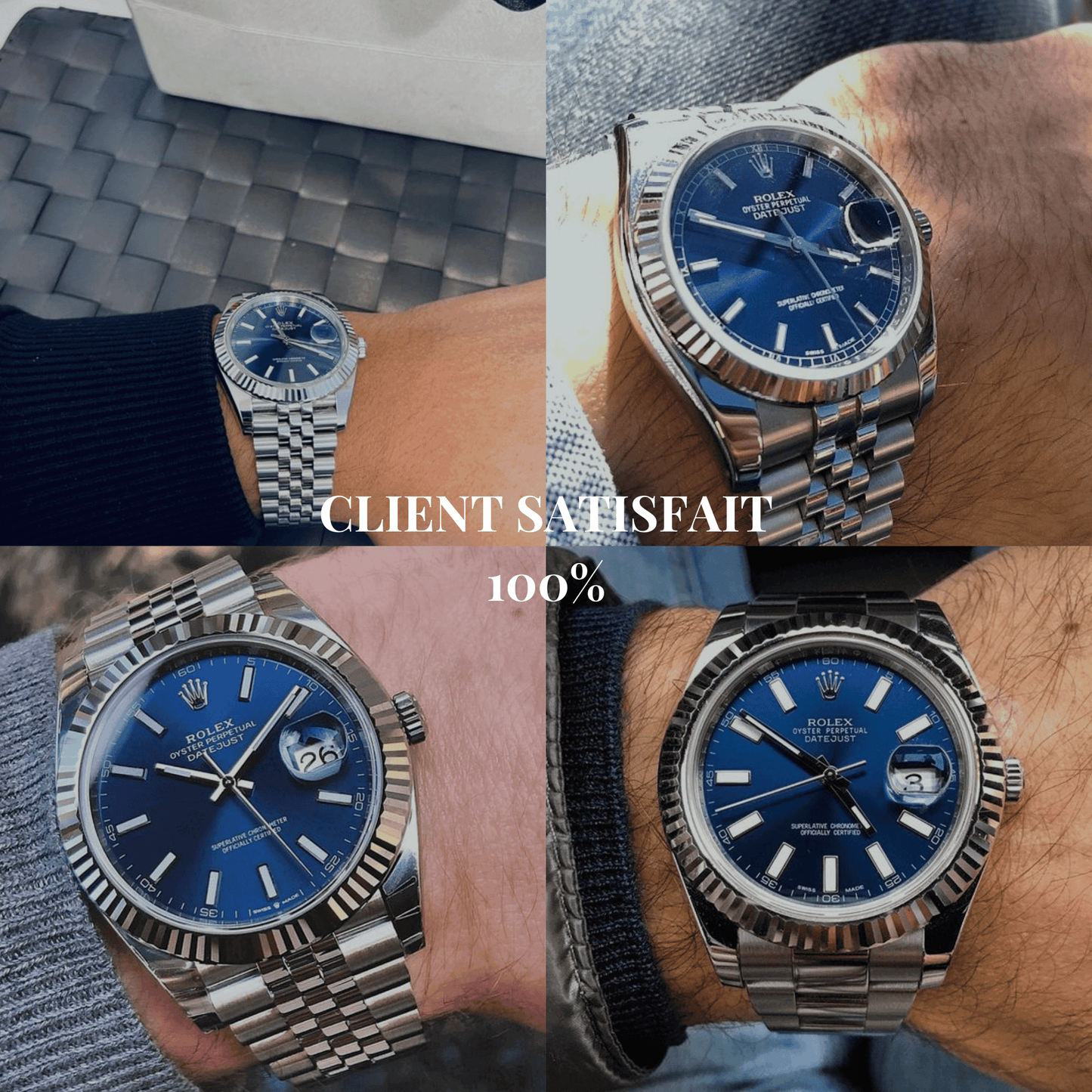 Montre homme - Date Just 41 Bleu