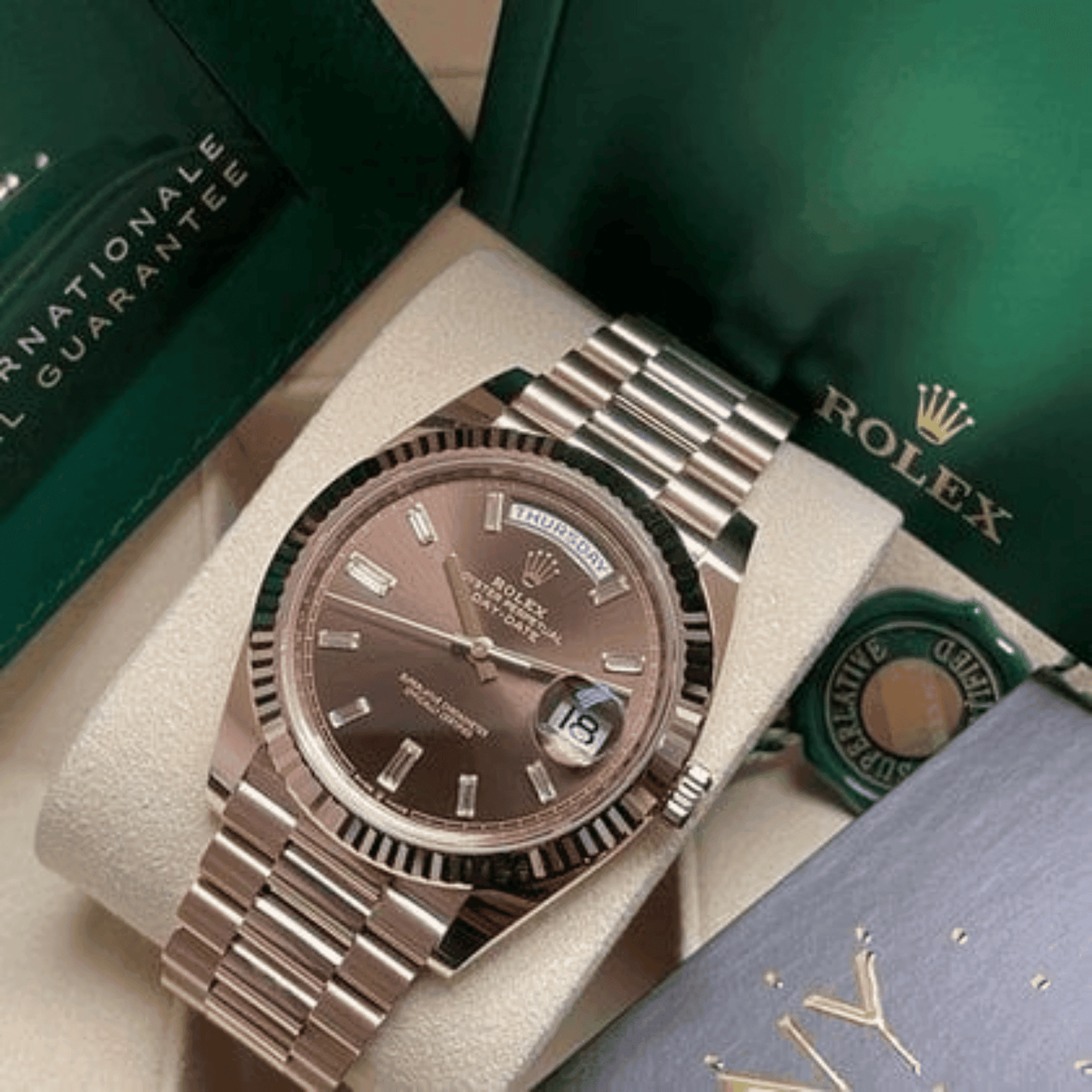 Montre Homme - DayDate Chocolate Rose Gold 40 mm