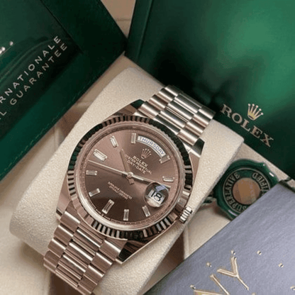 Montre Homme - DayDate Chocolate Rose Gold 40 mm