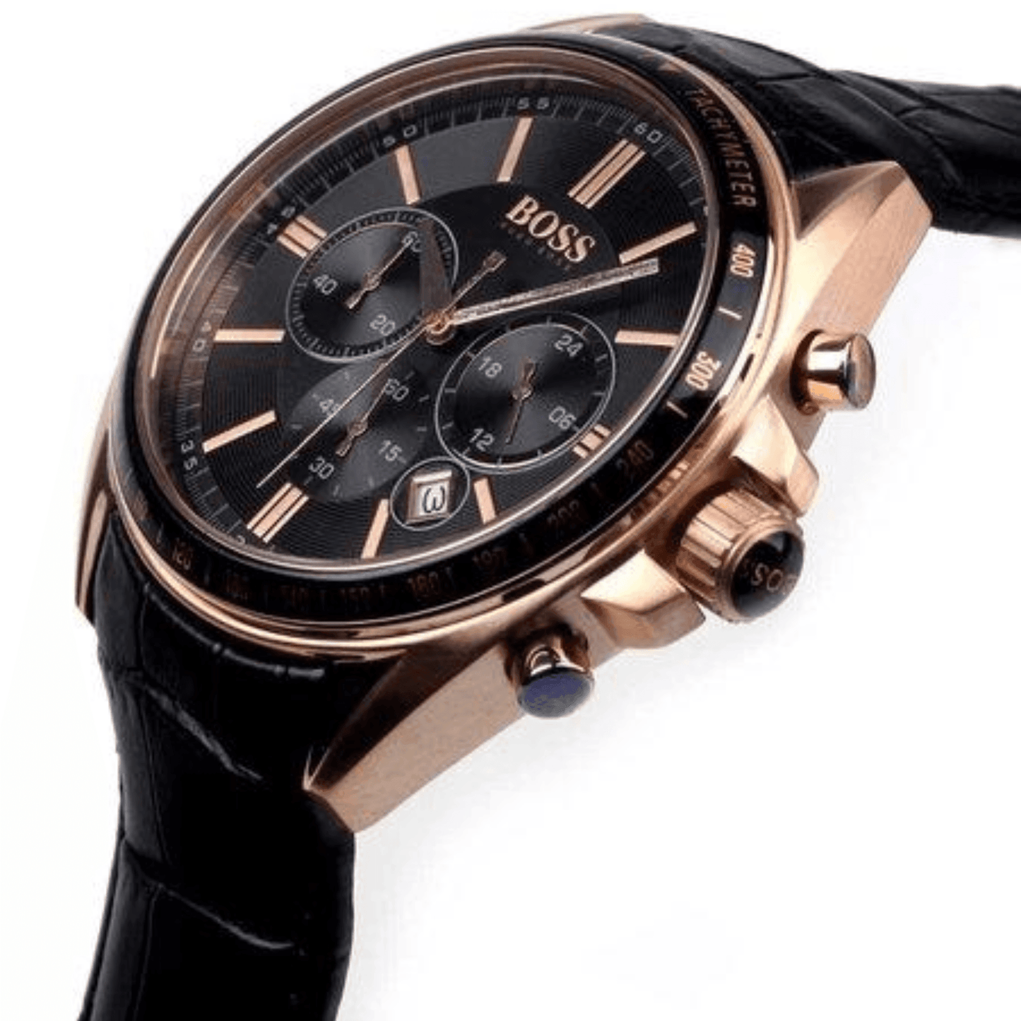 Montre Homme HB - 1513092 Chronographe en Cuir Noir