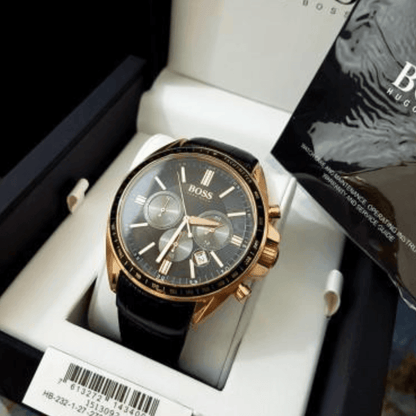 Montre Homme HB - 1513092 Chronographe en Cuir Noir